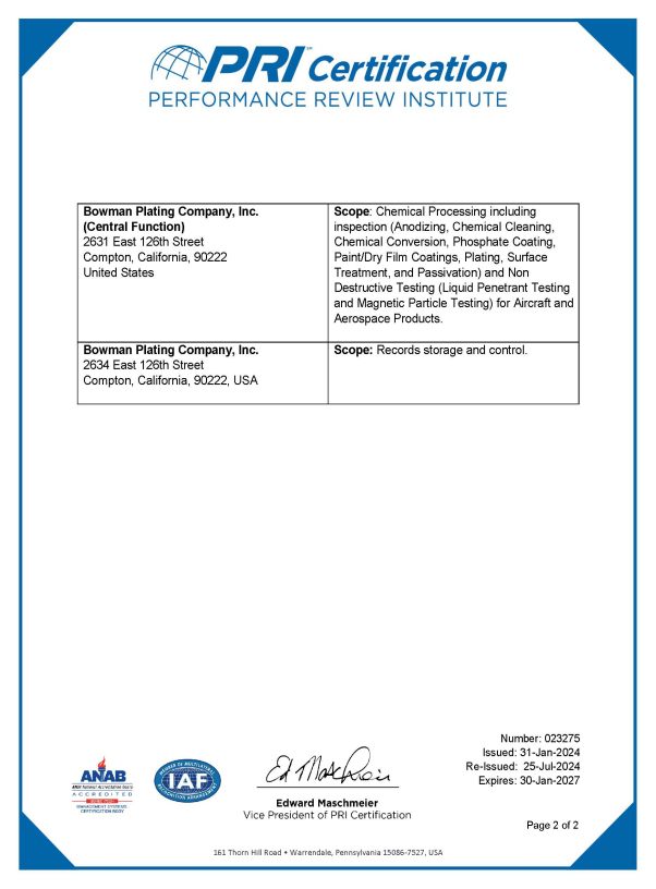 AS9100 Certificate of Registration 2